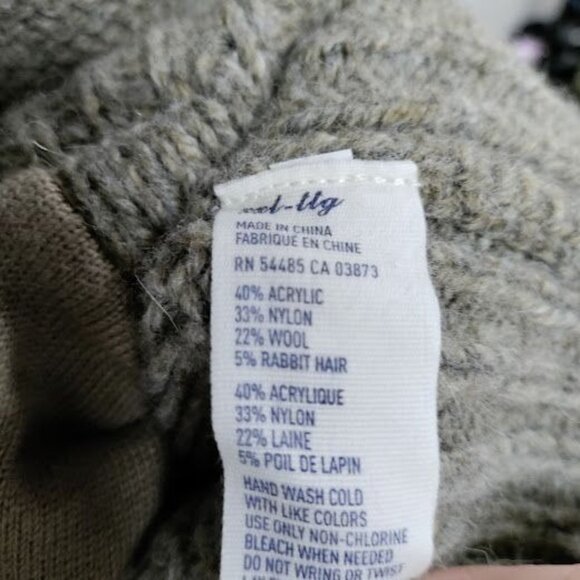 American Eagle Outfitters Military Style Tan Zip Up Wool/Rabbit Hair Sweater XL - Picture 5 of 14